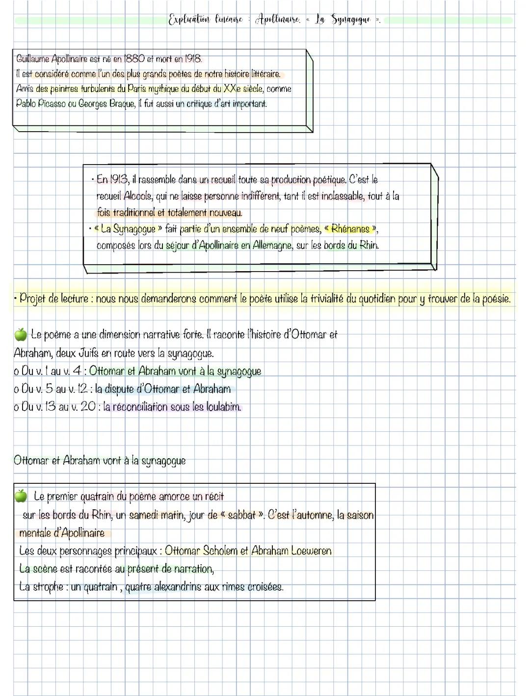 Commentaire composé Zone Apollinaire pour le bac - Analyse linéaire et PDF