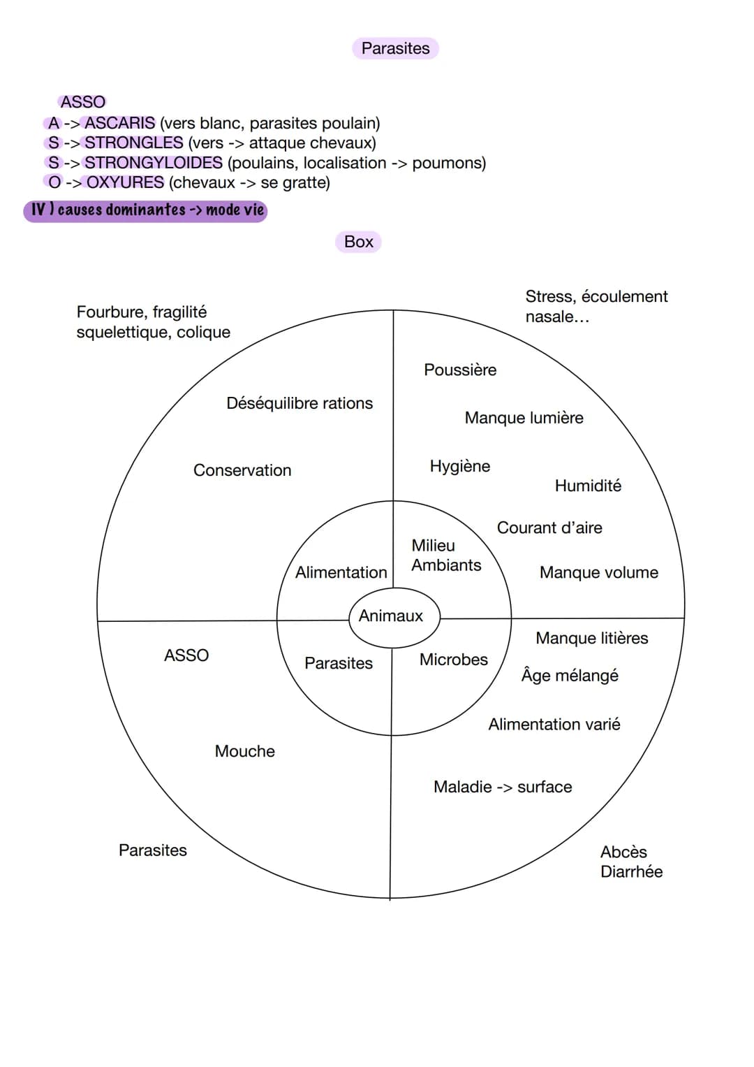 1) indicateur comportementaux
Comportement alimentaire = dents, crottin, soif, problème dominance
Comportement social (à l'aise)
Comportemen