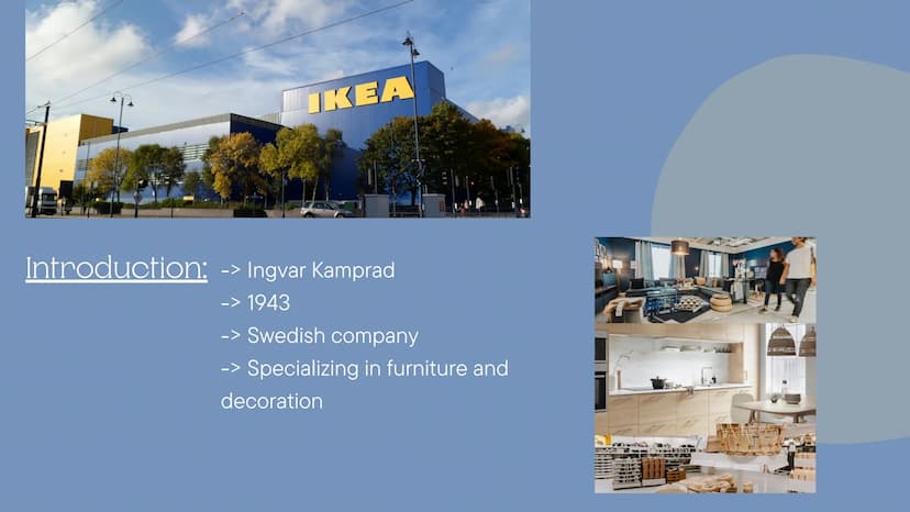 PowerPoint
presentation:
IKEA
IKEA 22.999
IKEA
IKEA
mostrposmurhon
Summary
S
IKEA
STRENGTHS
alamy
O
OPPORTUNITIES
SWOT
ANALYSIS
alamu W
ee e