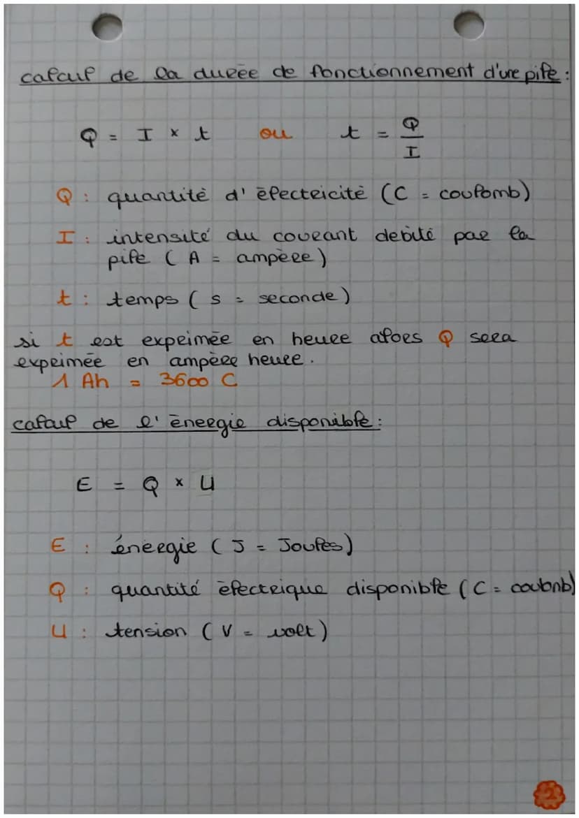 chap 3
189-180
7, 8, 11, 12, 13
6800
une pile convertit une energie chimique en
une energie electrique
le coveant electrique d'un pile corre