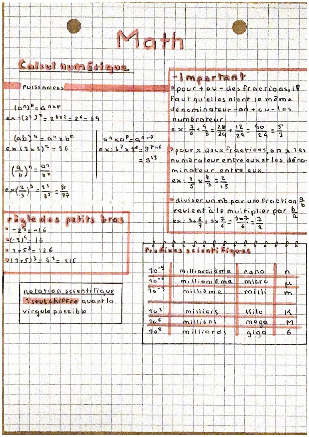 calculs numériques 