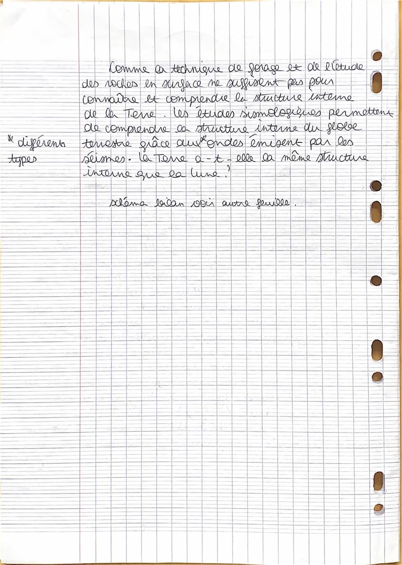 ;
la technique de forage actuelles n'est pers
suffisante pour connaître la structure interne
de la Tene. En quoi les études sismologiques on