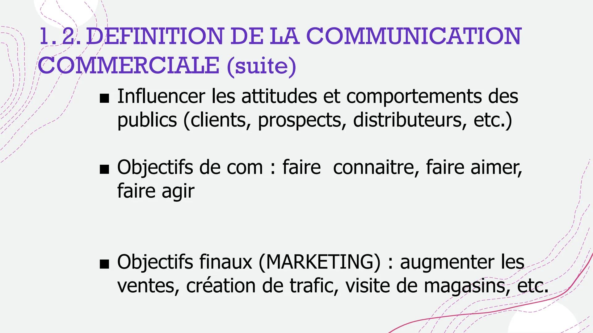 LES FONDAMENTAUX DE
LA COMMUNICATION
COMMERCIALE
DEFINITION ET OBJECTIFS
1.
2.
LES ACTEURS
3.
LE MARCHE
4.
LE BRIEF
+
Delphine PERRIN
Mail p