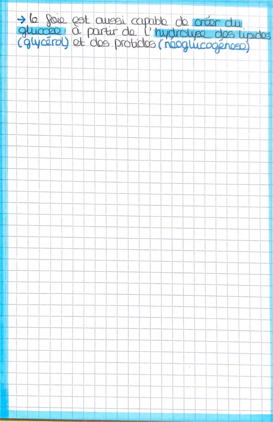 # biologie
LA GLYCÉMIE: LE RÔLE DU FOIE
→ le faie est un organe du systémo digesty
Il intervient dans:
↳ la digestion: produit la bile.
L↳ l