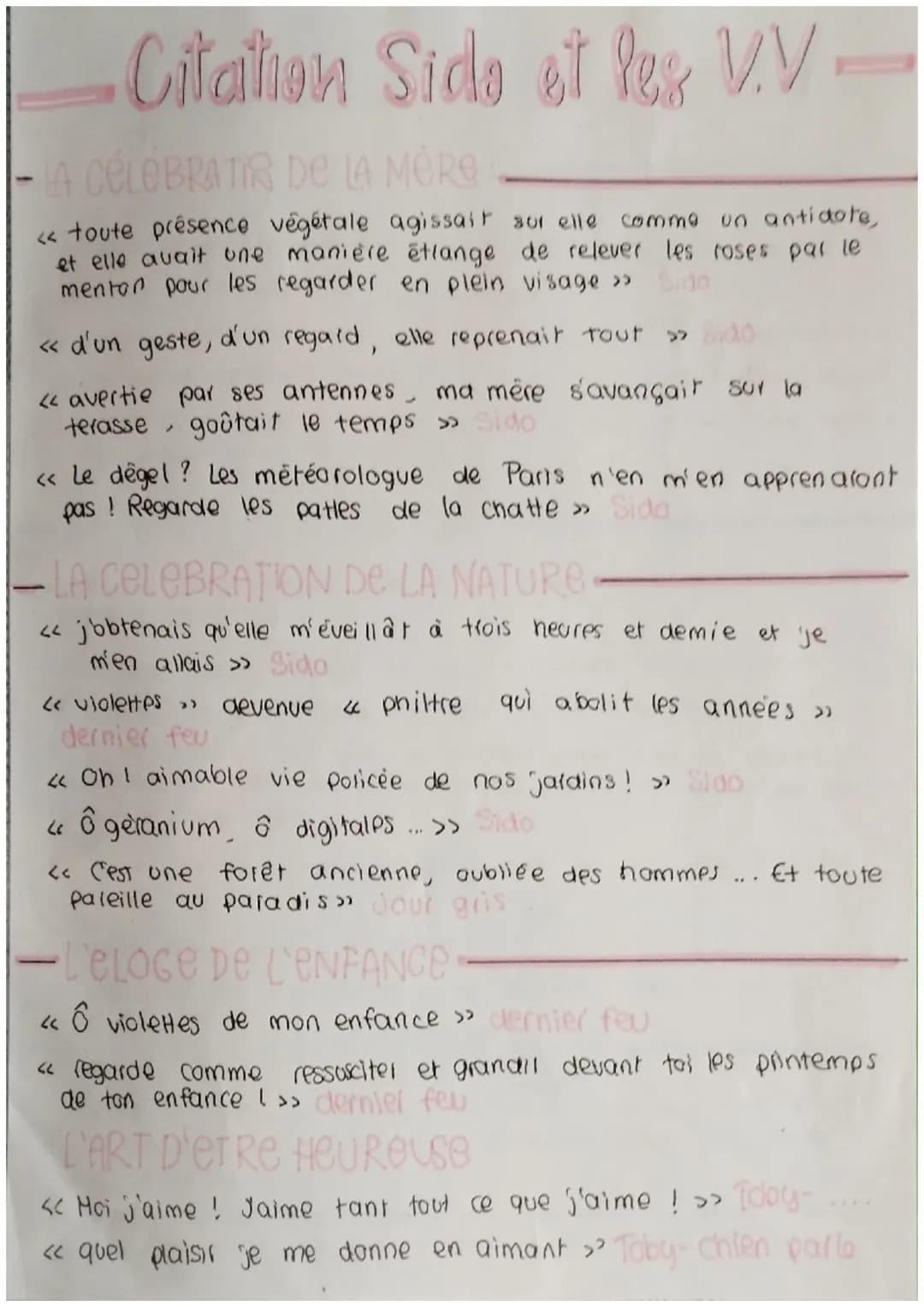 Citation Side et les V.V
LA CELEBRATIR DE LA MÈRE
<< toute présence végétale agissait sur elle comme un
on antidote,
et elle avait une maniè