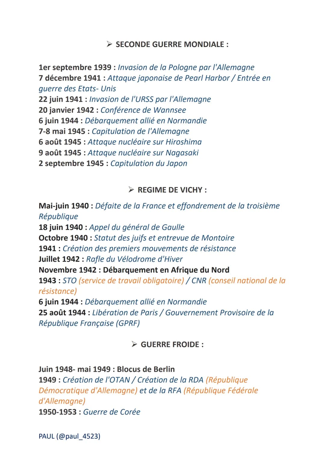Dates d'histoire
➤ PREMIERE GUERRE MONDIALE :
28 juin 1914: Attentat de Sarajevo
28 juillet - 3 août 1914: Déclarations de guerre
6-13 septe