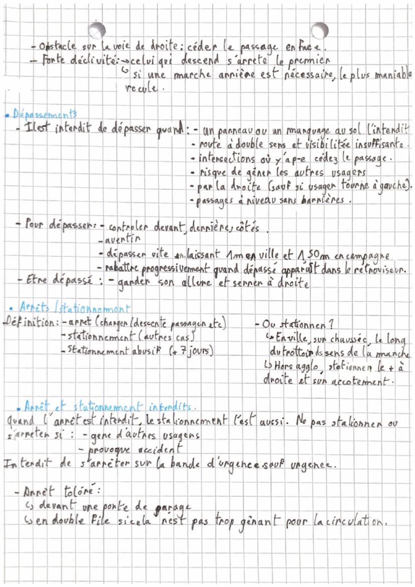 D CODE
Circulation route
oute
c
• Circulation en files
- En marche normale, voie de droite.
- Changement de File intendit, sauf pour changer