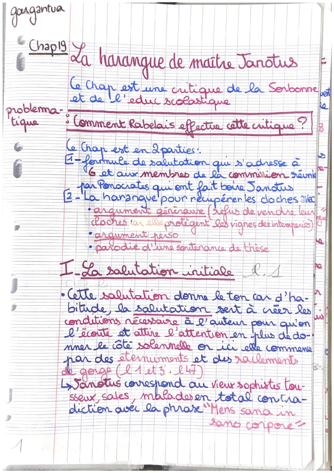 Chapitre 19
La harangue de Maître Janotus
de Bragmardo faite à Gargantua pour
récupérer les cloches de Notre-Dame
Janotus de Bragmardo se la