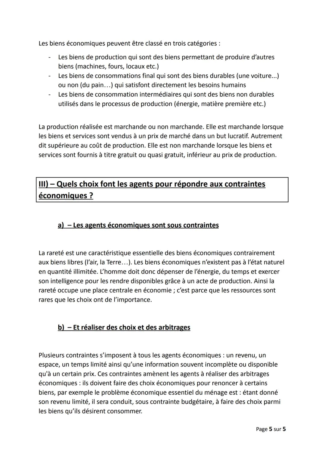 Chapitre 1) Les agents économiques et les différents types
de biens et services
Objectifs du chapitre :
Identifier les acteurs économiques e