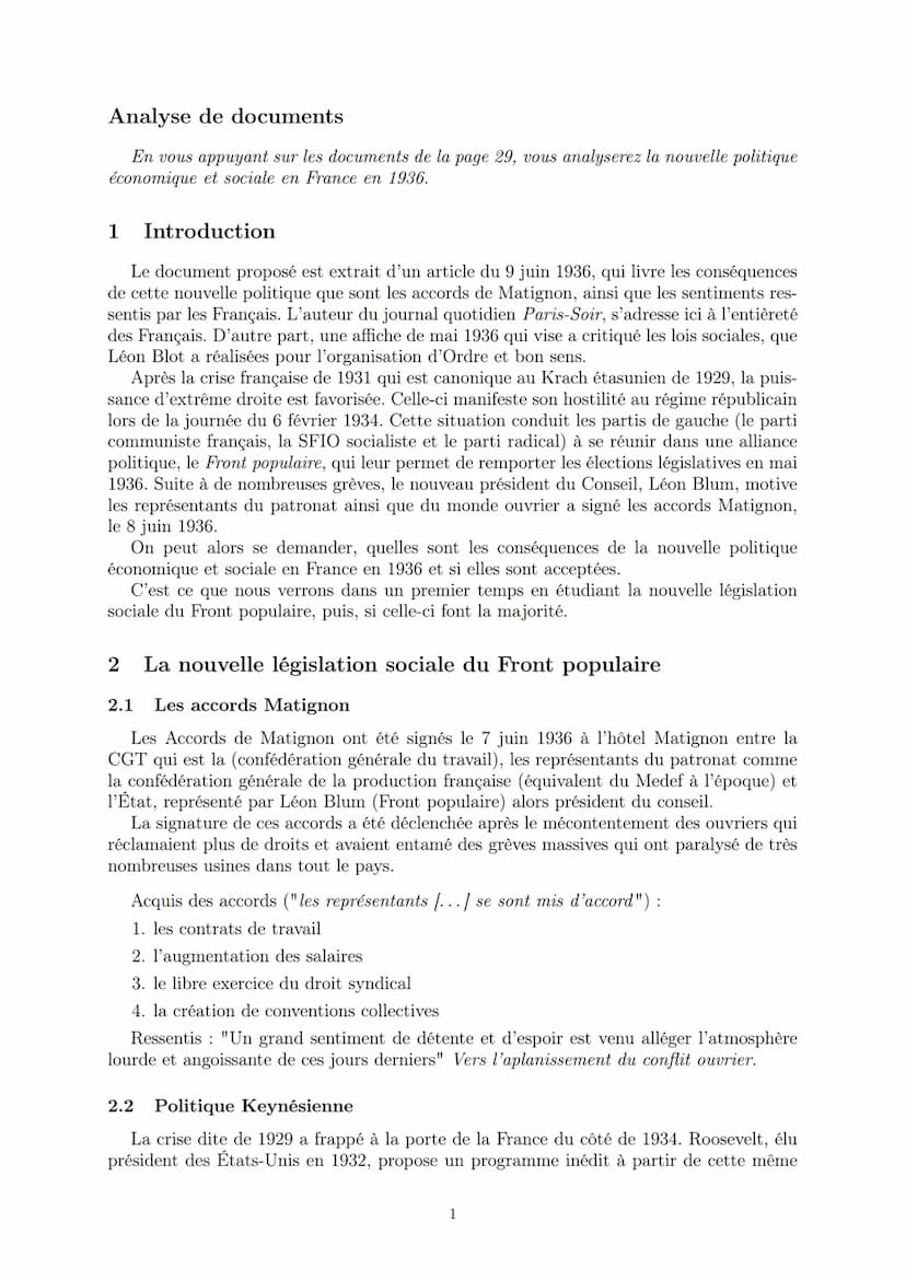 LYCEE GENERAL ET TECHNOLOGIQUE LA BRUYERE
Politique économique et sociale en France en
1936
7 mars 2022
AFFICHARD-PIERRI Gaëtan: gaetan.affi