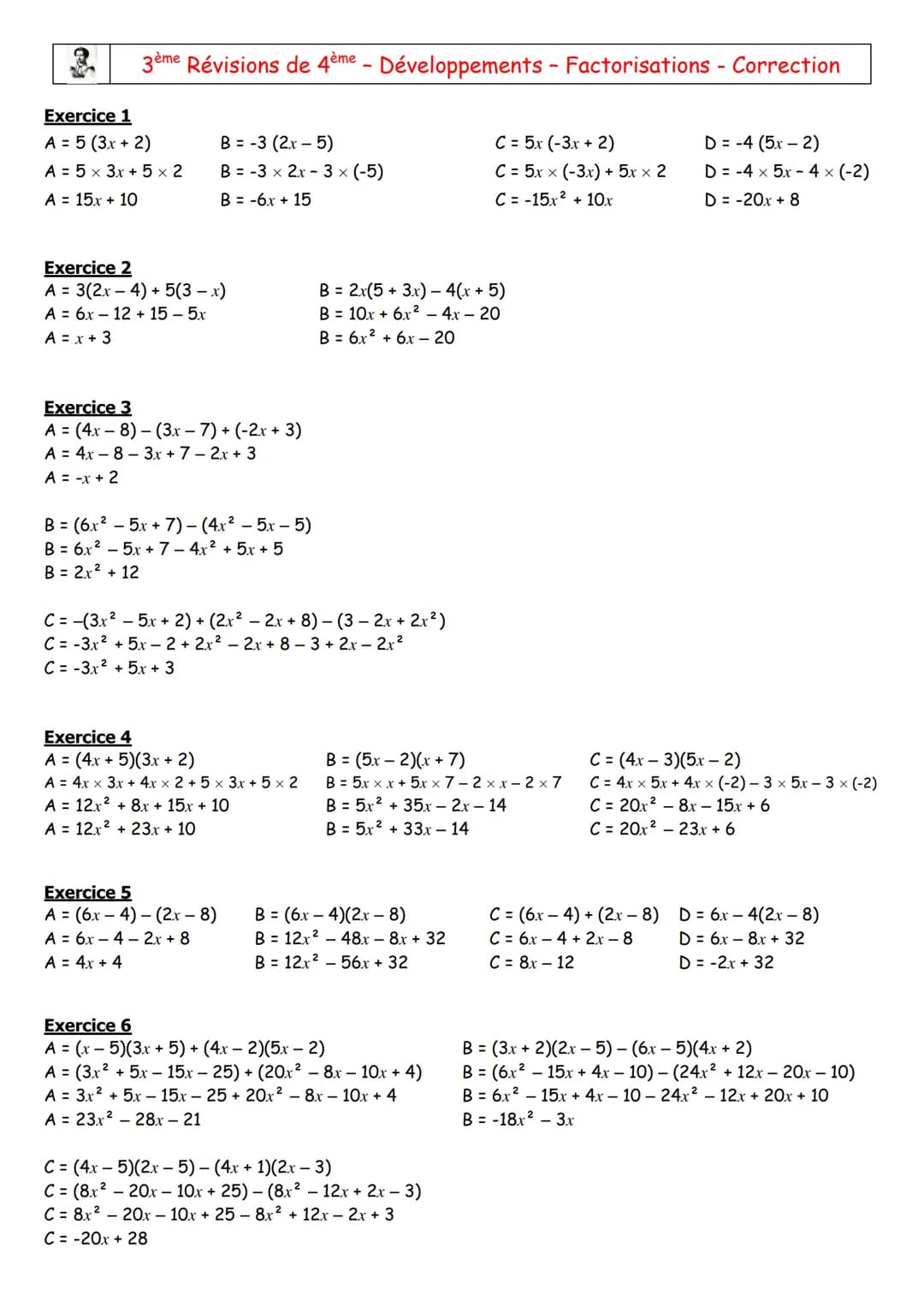 3°
Chapitre 9: Calcul littéral
I) Expression littérale : rappels
Une expression littérale est une expression dans laquelle certains nombres 