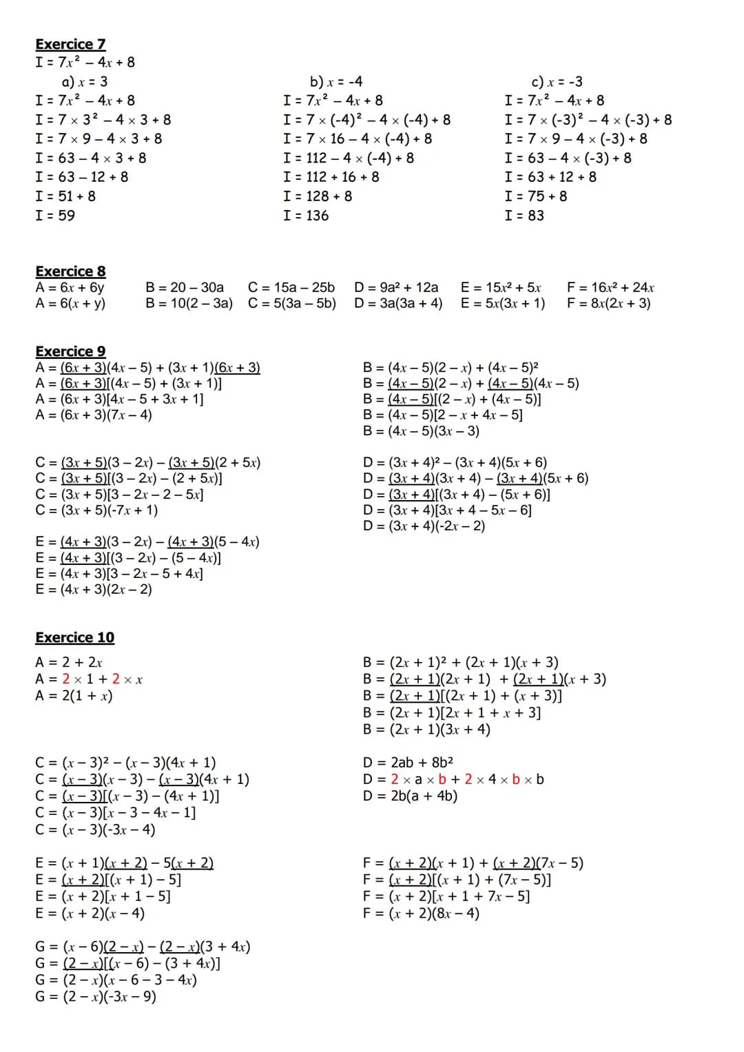 3°
Chapitre 9: Calcul littéral
I) Expression littérale : rappels
Une expression littérale est une expression dans laquelle certains nombres 