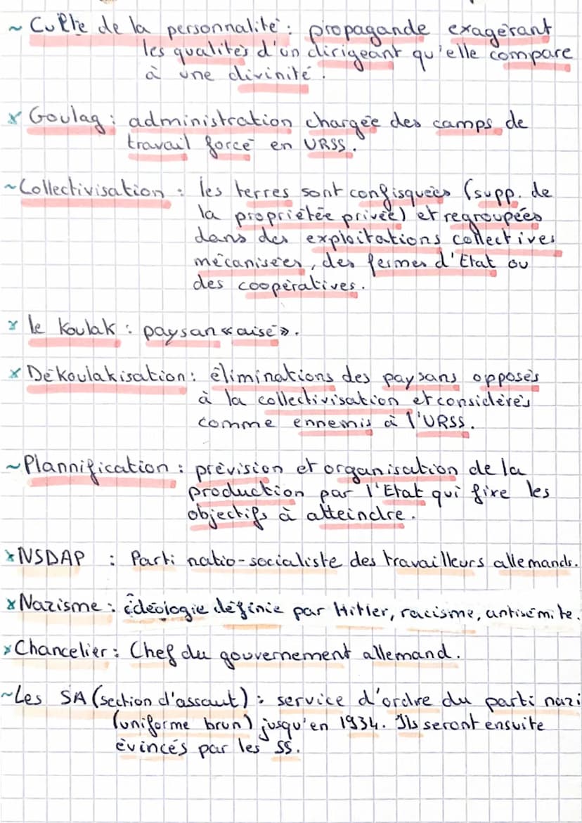 histoire
SHEMA:
un regime totalitaire.
• propagande
embrigadement
komsomsols
Camps de goulag
1
Dictature de Lenine
et du parti communiste
Di