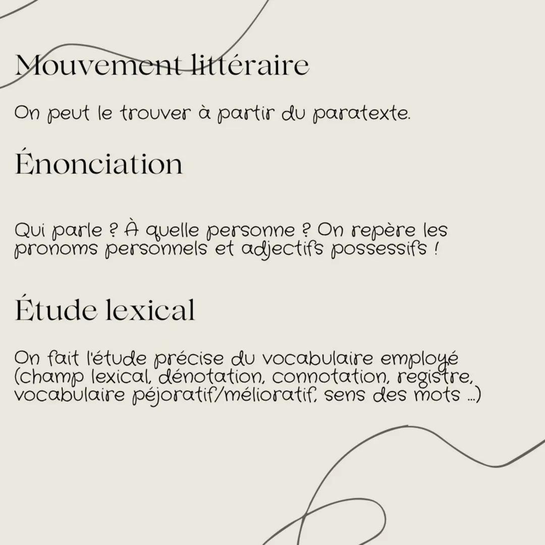 Étude grammaticale
Phrase longue/courte, structure, simple/complexe,
nominal, type de phrase, forme ?
Yerbe: fréquence, nombreux/rare, mode,