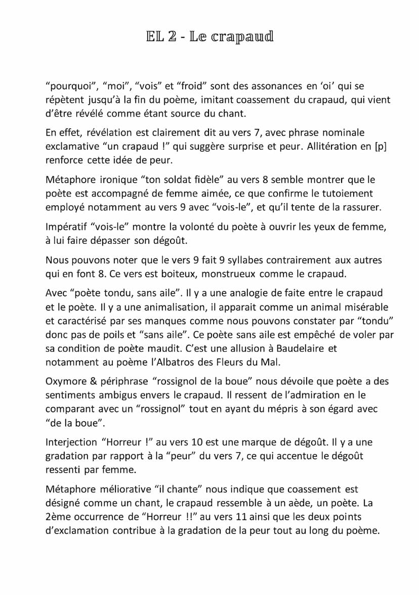 Introduction :
EL 2 - Le crapaud
Poète français du 19ème siècle, Tristan Corbière était particulièrement
excentrique, tant dans sa vie que d
