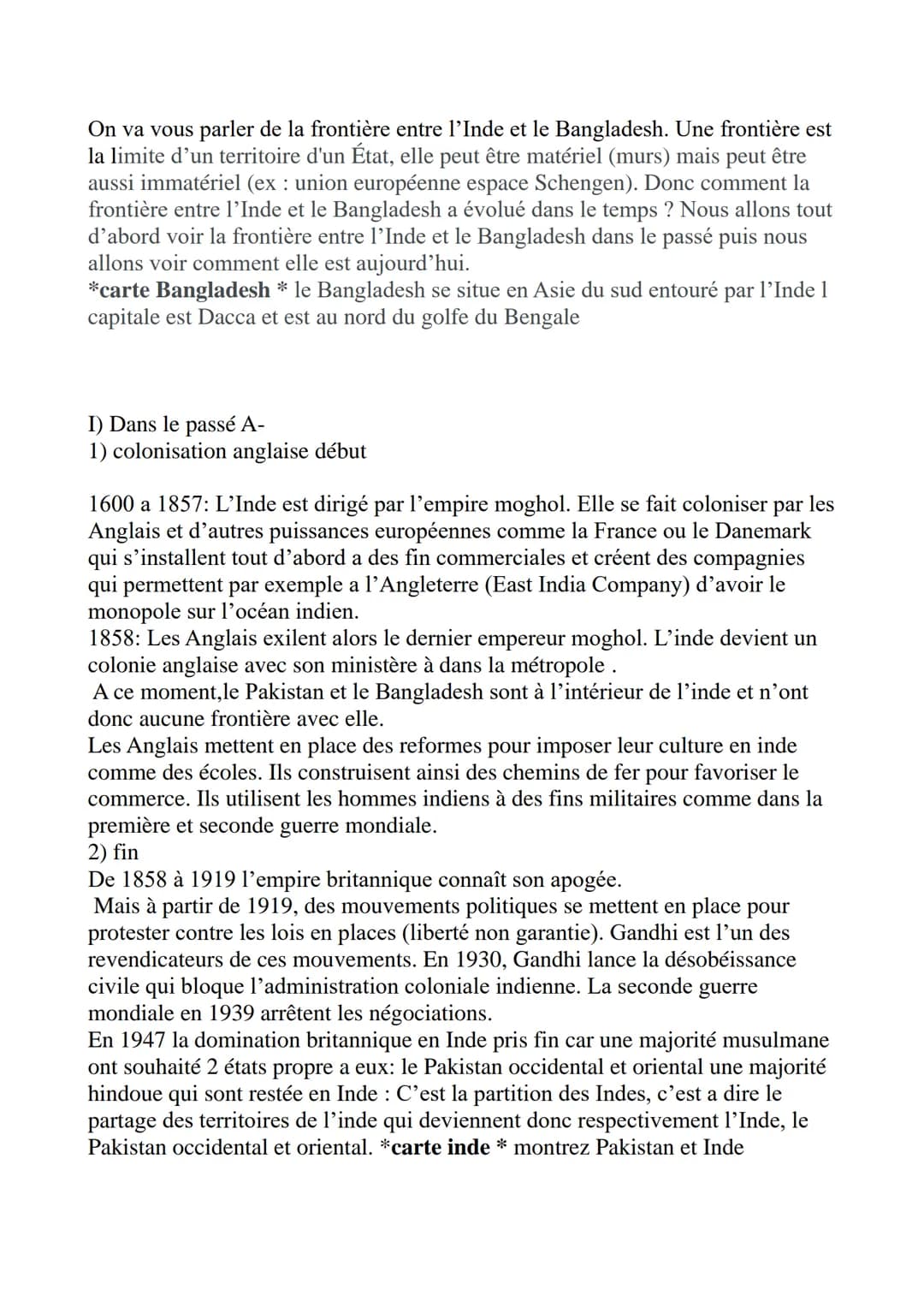 On va vous parler de la frontière entre l'Inde et le Bangladesh. Une frontière est
la limite d'un territoire d'un État, elle peut être matér