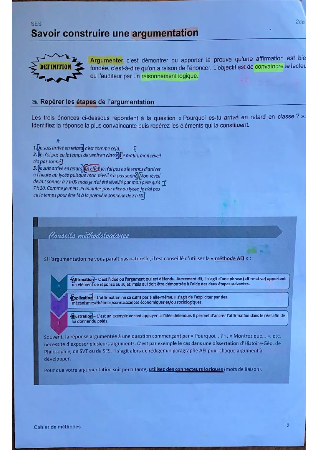 Savoir construire une argumentation - méthode AEI
