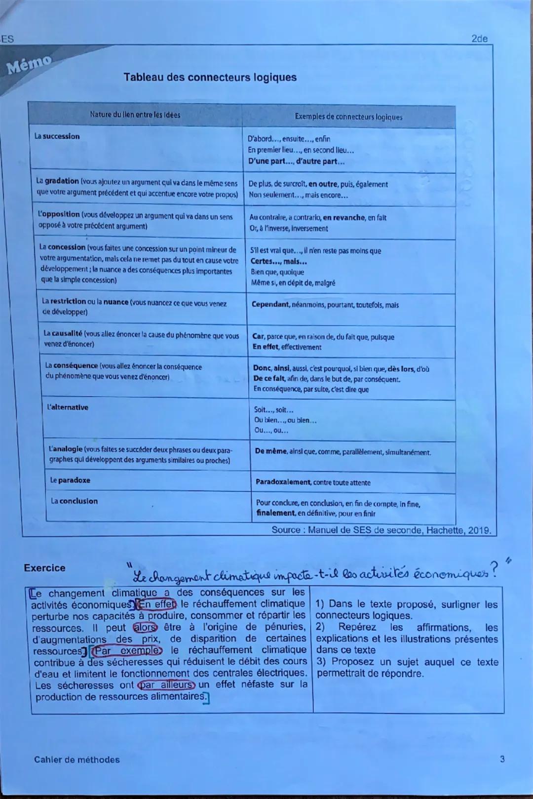2de
SES
Savoir construire une argumentation
DEFINITION
Argumenter c'est démontrer ou apporter la preuve qu'une affirmation est bie
fondée, c
