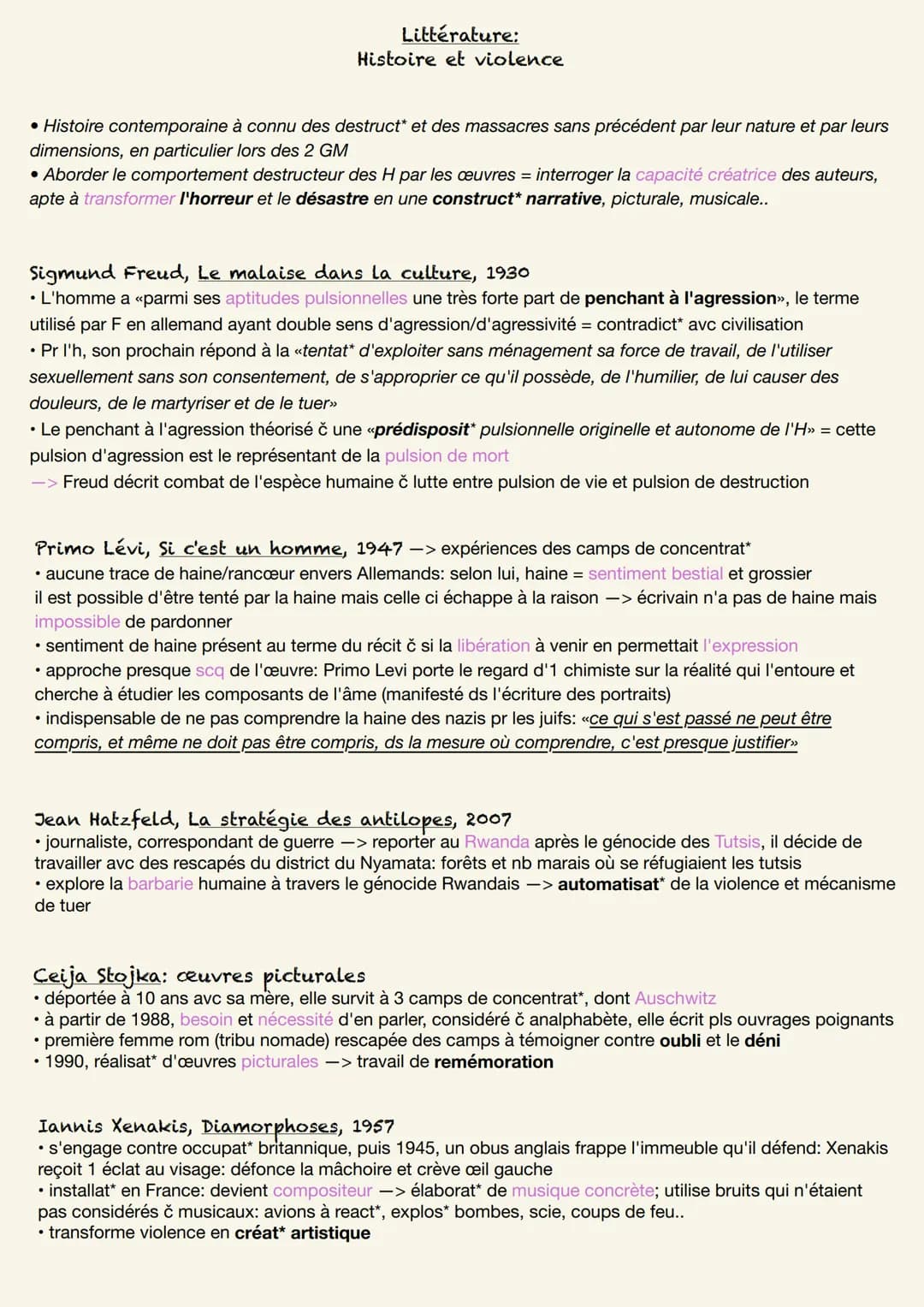 • Histoire contemporaine à connu des destruct* et des massacres sans précédent par leur nature et par leurs
dimensions, en particulier lors 