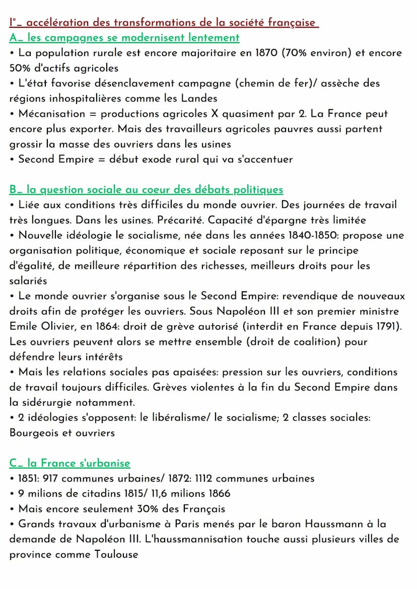 HISTOIRE-
CHAPITRE
4:l'industrialisation et l'accelération des
transformations économiques et sociales en France de 1848-1870
Iº l'industria