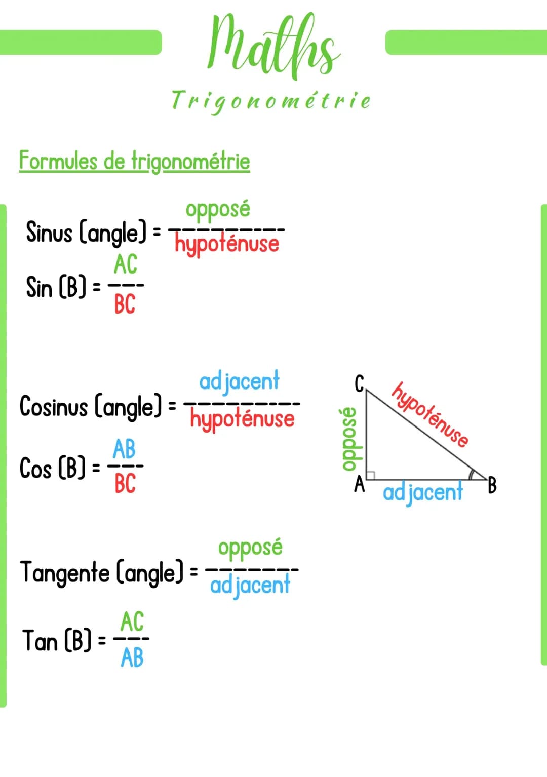 La trigonométrie 