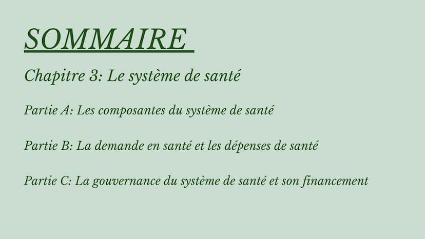 
<h2 id="les5composantesdusystmedesant">Les 5 composantes du système de santé</h2>
<p>Le système de santé désigne l'ensemble des organisatio