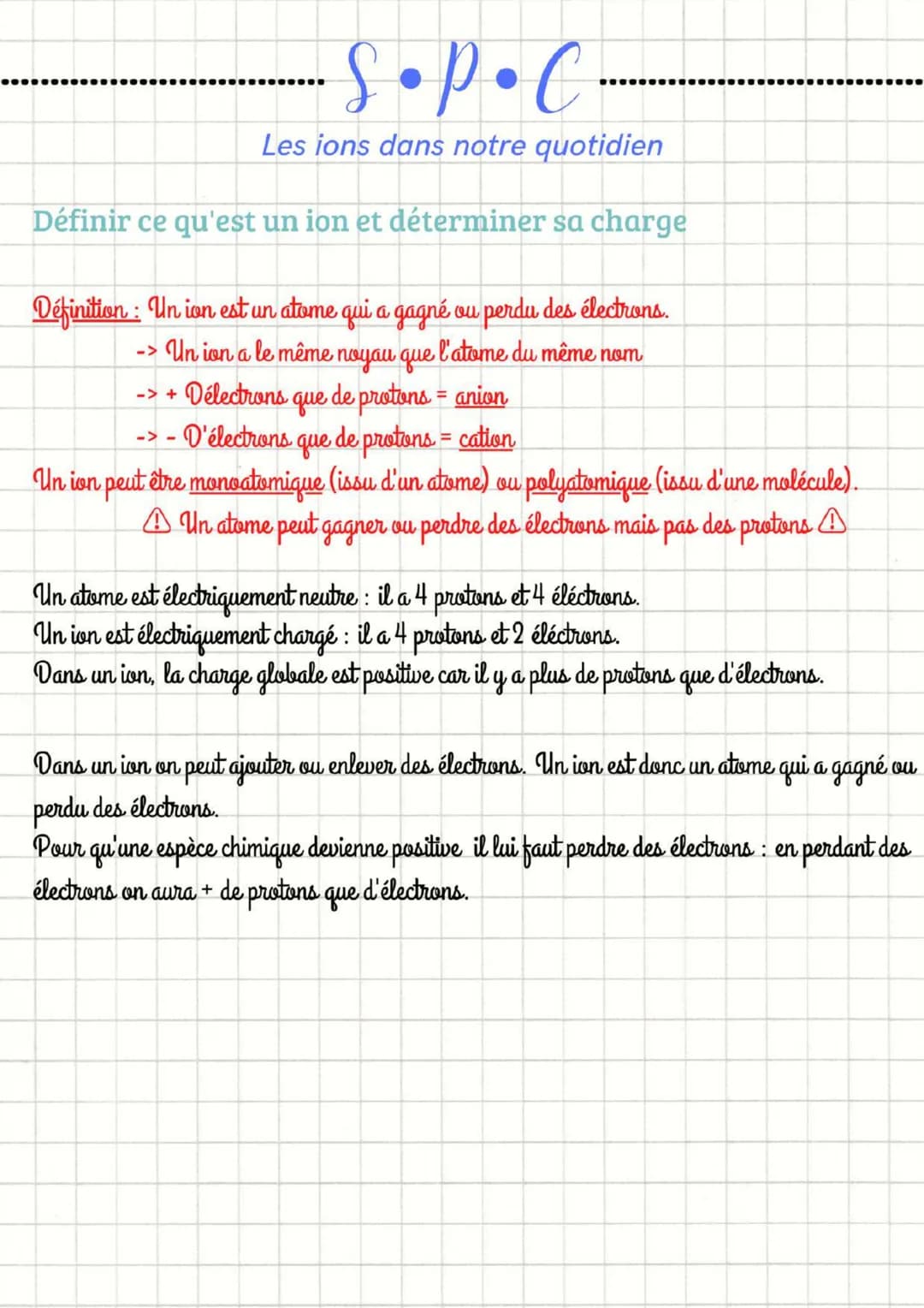 S•P•C.
Les ions dans notre quotidien
Comment identifier la présence d'un ion
Définition:
-> Précipité = solide sous forme de poudre qui se f