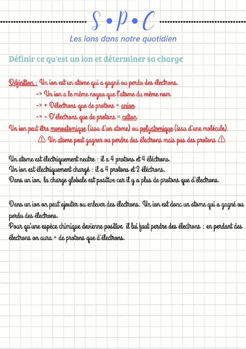 S•P•C.
Les ions dans notre quotidien
Comment identifier la présence d'un ion
Définition:
-> Précipité = solide sous forme de poudre qui se f