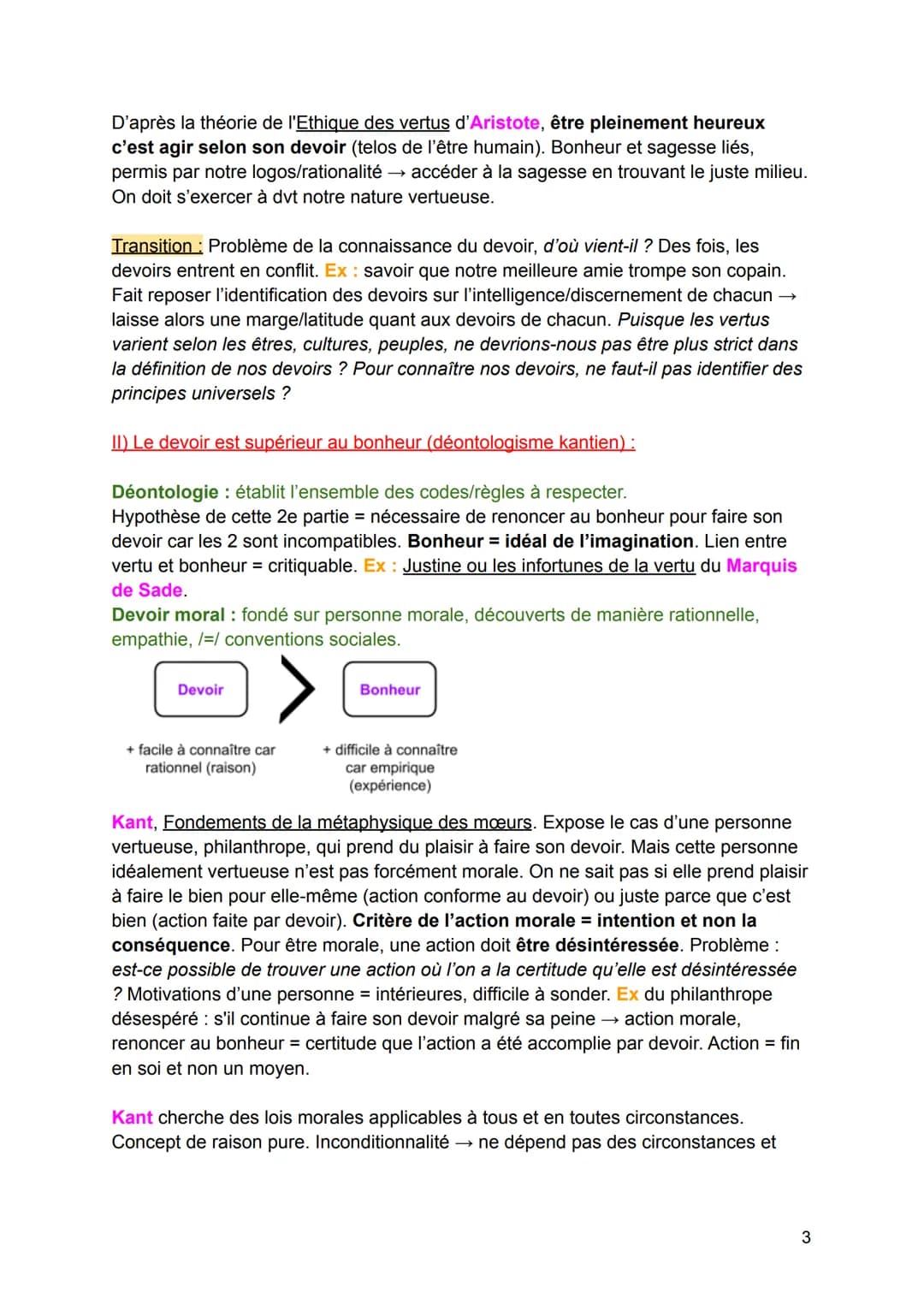 Bonheur et Devoir :
TROUVER DES CITATIONS ET REGARDER DANS MON ANNABAC.+ YOUTUBE
FAIRE UN PLAN RÉSUMÉ (voir page 12 de mon cours).
Le devoir