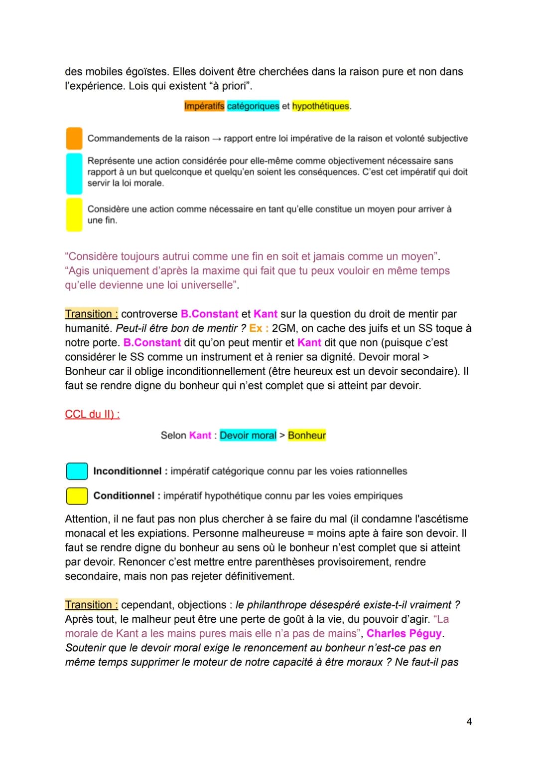 Bonheur et Devoir :
TROUVER DES CITATIONS ET REGARDER DANS MON ANNABAC.+ YOUTUBE
FAIRE UN PLAN RÉSUMÉ (voir page 12 de mon cours).
Le devoir
