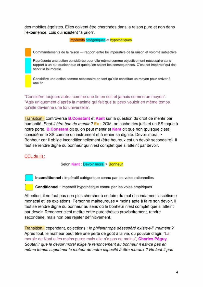 Bonheur et Devoir :
TROUVER DES CITATIONS ET REGARDER DANS MON ANNABAC.+ YOUTUBE
FAIRE UN PLAN RÉSUMÉ (voir page 12 de mon cours).
Le devoir