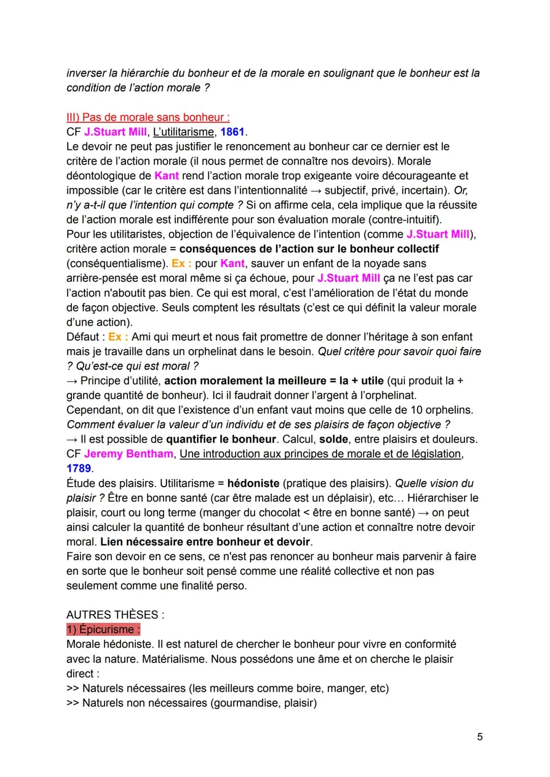 Bonheur et Devoir :
TROUVER DES CITATIONS ET REGARDER DANS MON ANNABAC.+ YOUTUBE
FAIRE UN PLAN RÉSUMÉ (voir page 12 de mon cours).
Le devoir