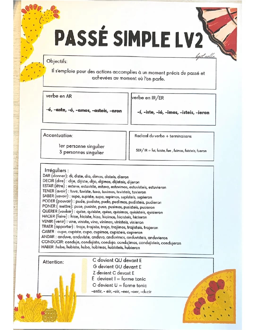 Passé simple espagnol 
