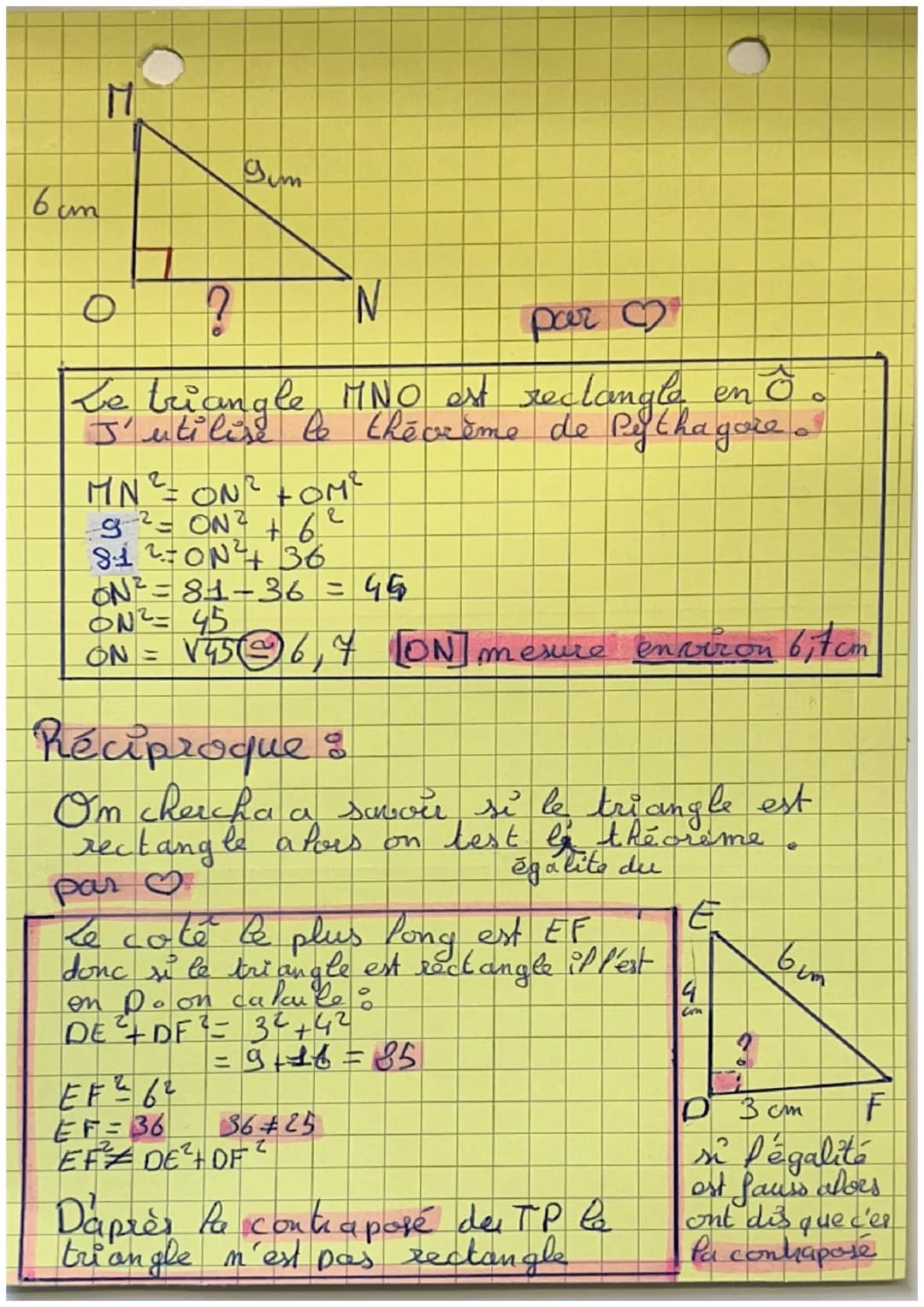 Théorème de Pytha gove:
Théorème :
-> si un triangle est rectangle
alors : BC² = AB² + AC?
bom
A
7cm
en A
CB est Phypotenus car il est le
cô