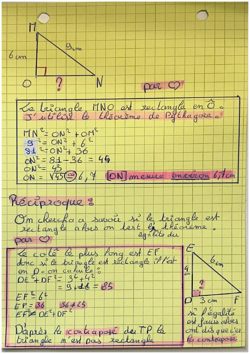 Théorème de Pytha gove:
Théorème :
-> si un triangle est rectangle
alors : BC² = AB² + AC?
bom
A
7cm
en A
CB est Phypotenus car il est le
cô