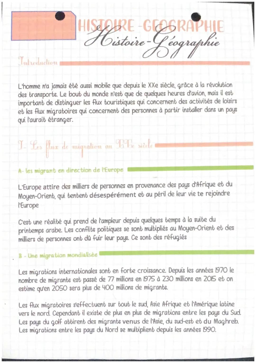 Les mobilités humaines transnationales 
