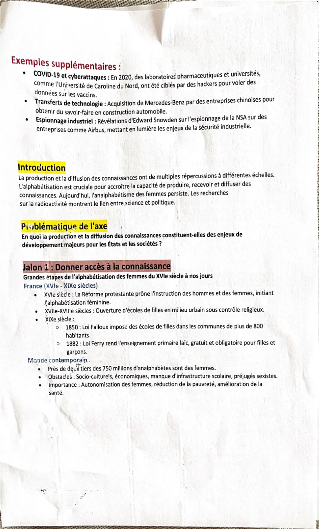 Fiche de Révision: Thème 6 - L'Enjeu de la Connaissance
Elle peut être définit comme un processus actif de compréhension et d'interprétation