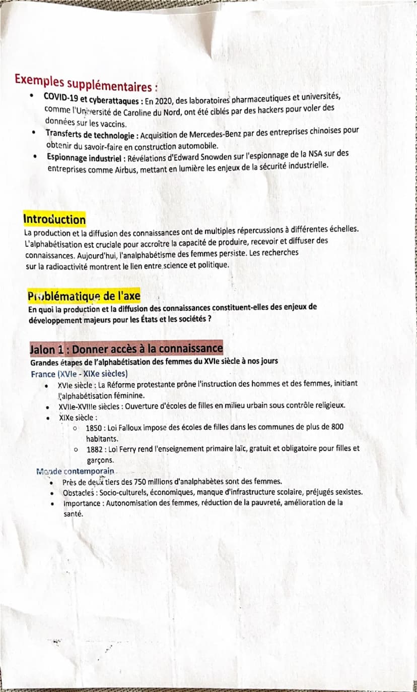 Fiche de Révision: Thème 6 - L'Enjeu de la Connaissance
Elle peut être définit comme un processus actif de compréhension et d'interprétation