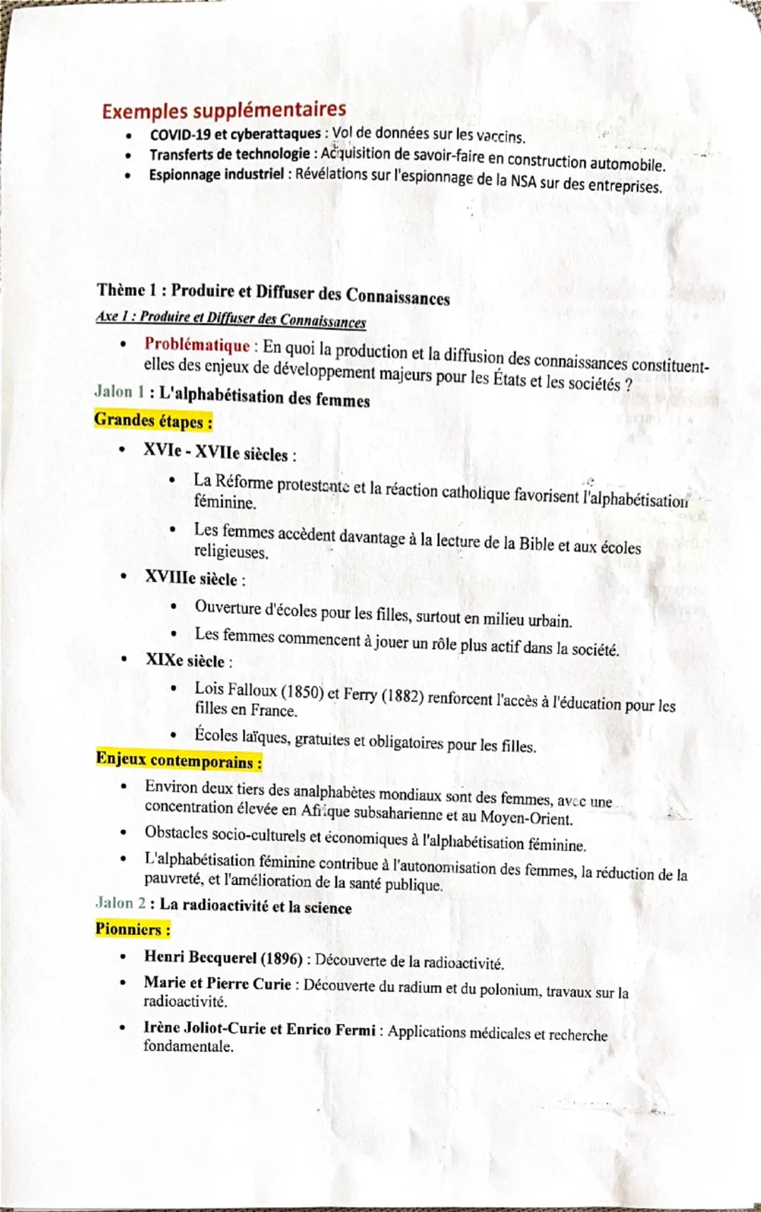 Fiche de Révision: Thème 6 - L'Enjeu de la Connaissance
Elle peut être définit comme un processus actif de compréhension et d'interprétation