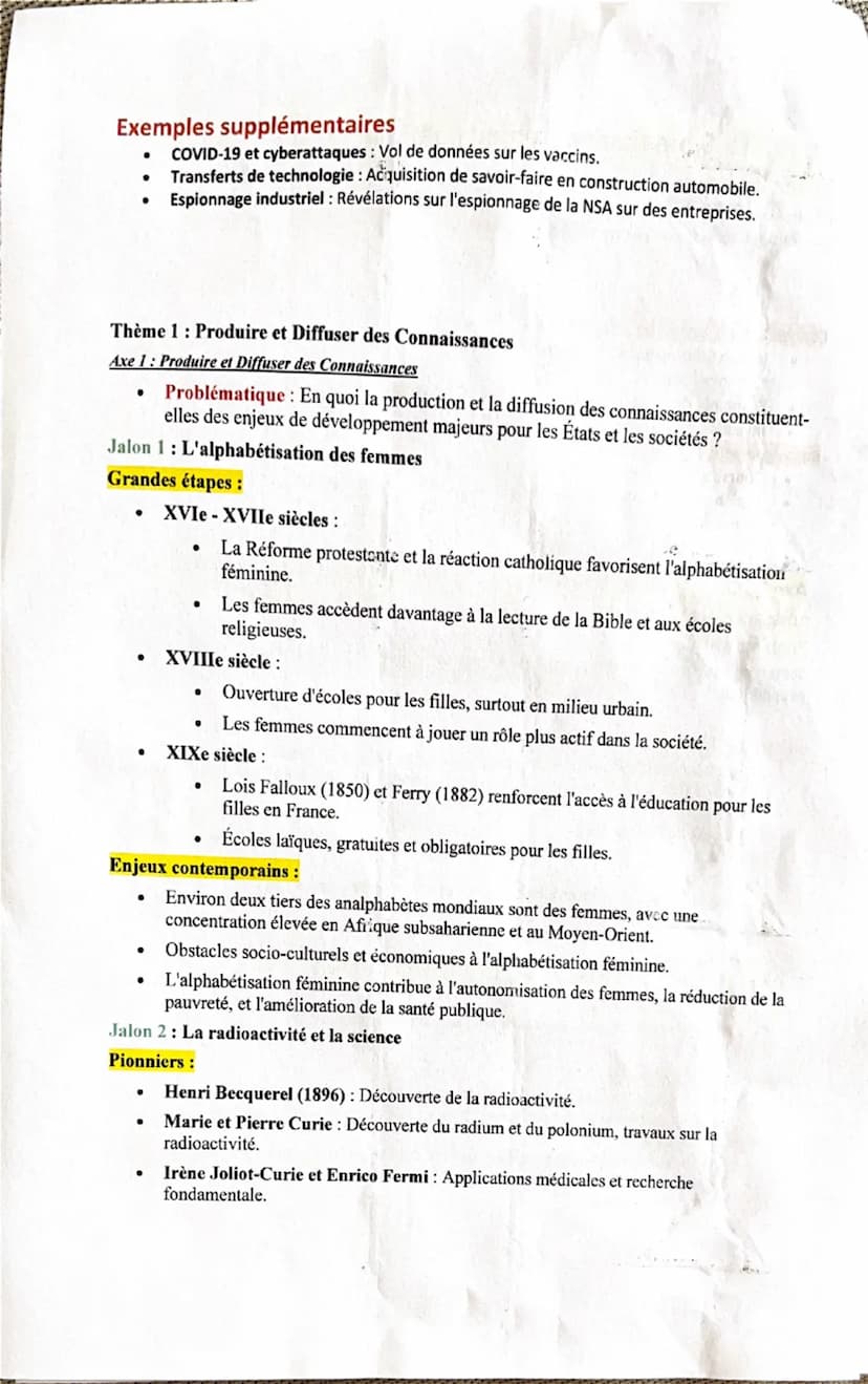 Fiche de Révision: Thème 6 - L'Enjeu de la Connaissance
Elle peut être définit comme un processus actif de compréhension et d'interprétation