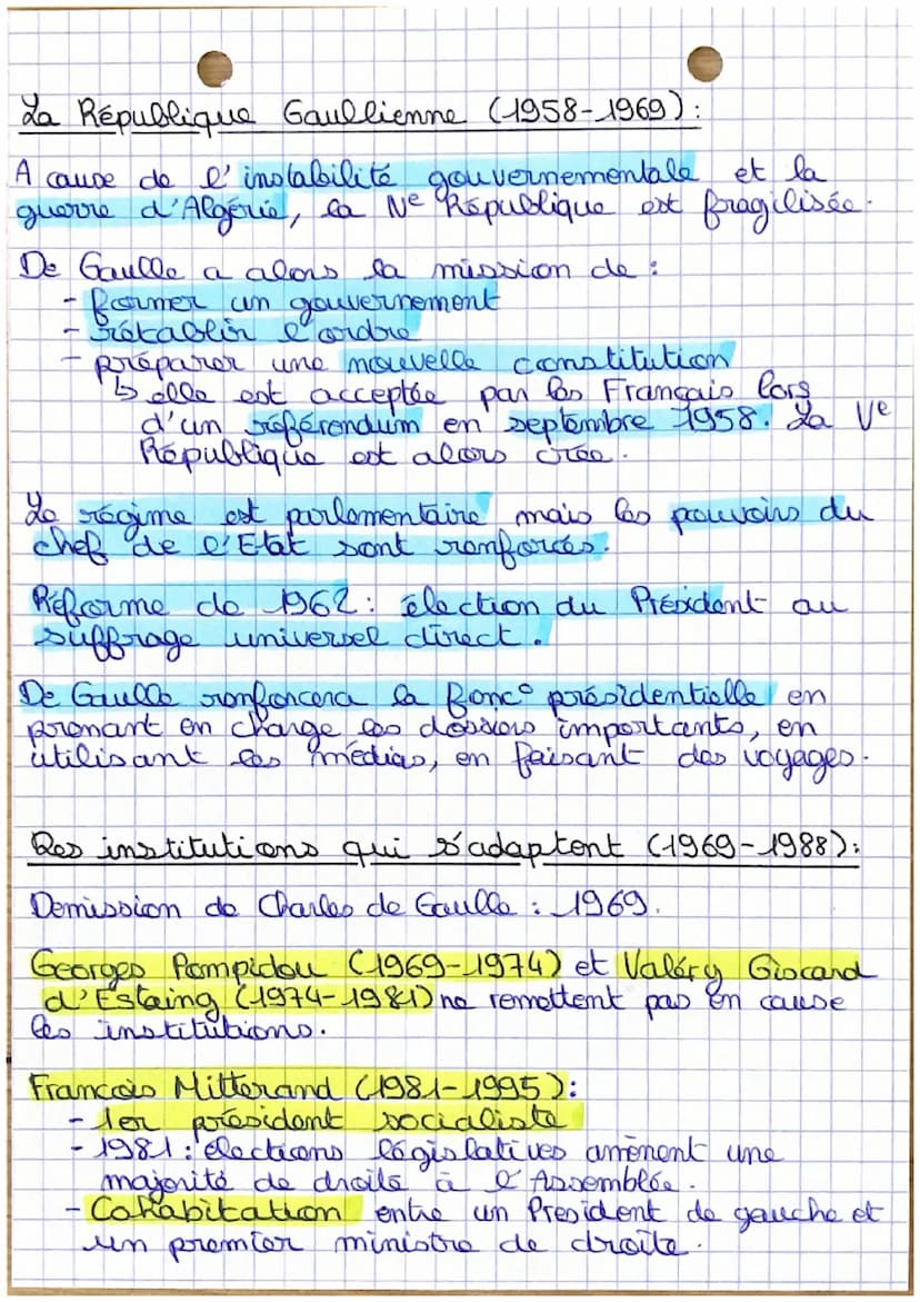 • Histoire. •
Françaises et Français dans.
Line République repensée
A partir de 1944, le GPRF, dirigé pur De Gaulle et
forme de resistants, 