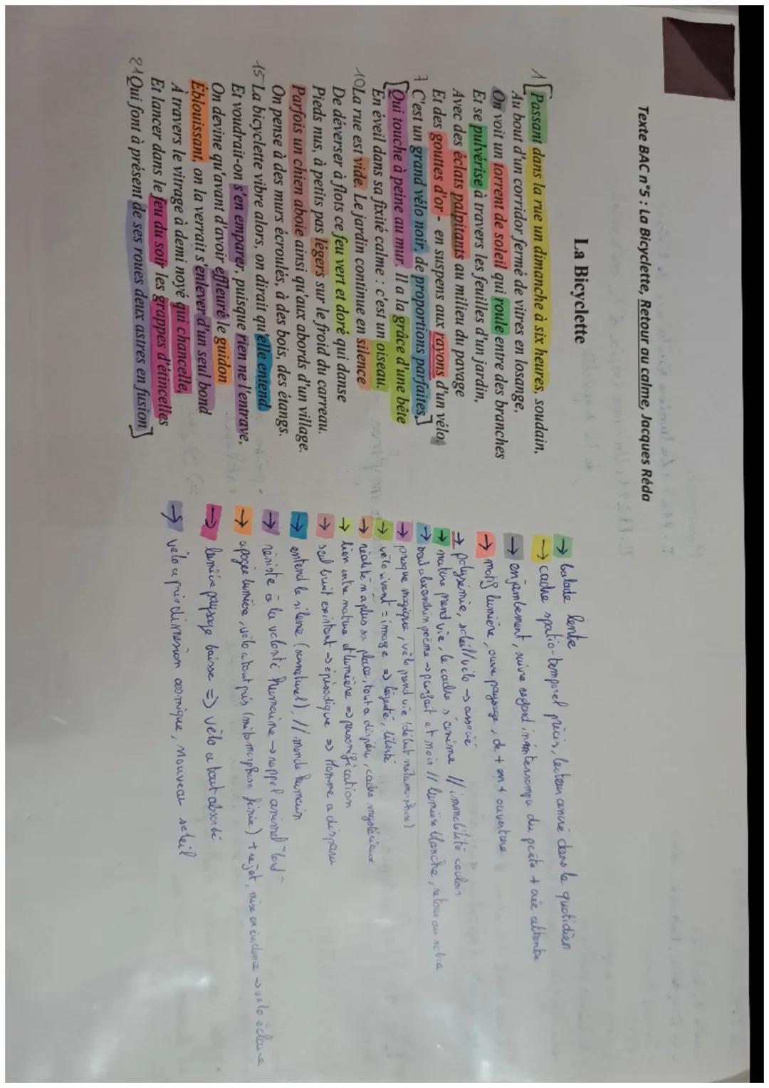 Texte BAC n°5: La Bicyclette, Retour au calme, Jacques Réda

La Bicyclette

Passant dans la rue un dimanche à six heures, soudain,
Au bout d