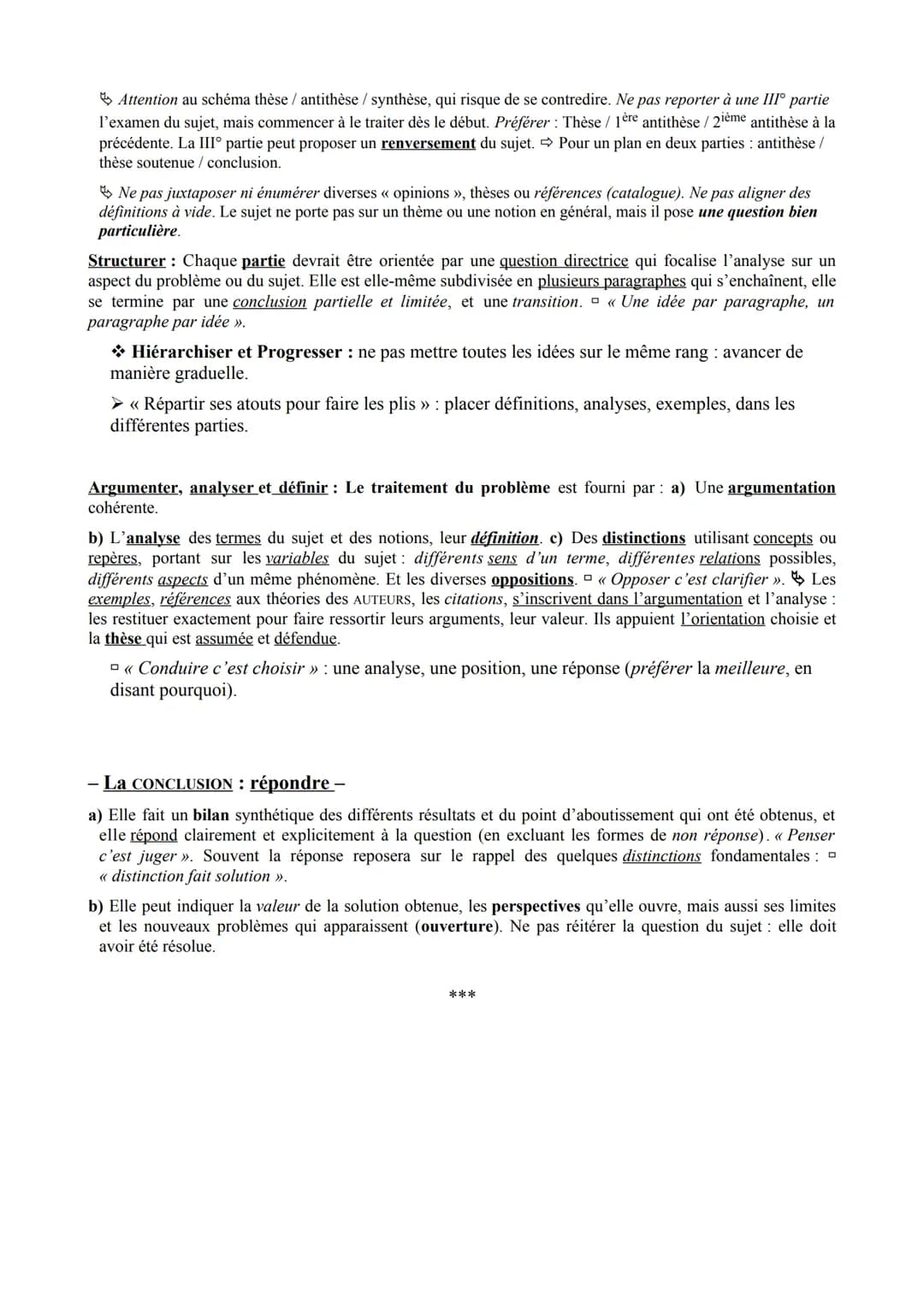 MÉTHODE POUR LA DISSERTATION PHILOSOPHIQUE
Texte officiel :
<< La dissertation est l'étude méthodique et progressive des diverses dimensions