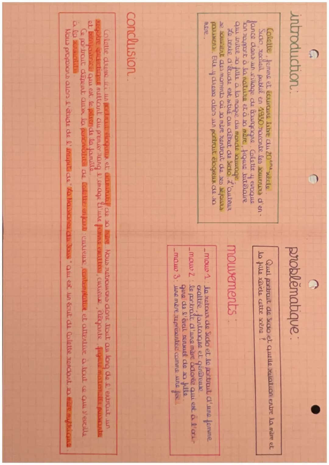 lecture linéaire n°7 SIDO: Elle revenait
[] → enumeration
repetition du pronom
personnel => omnipresence
de Sicio
→ expression mataphorique
