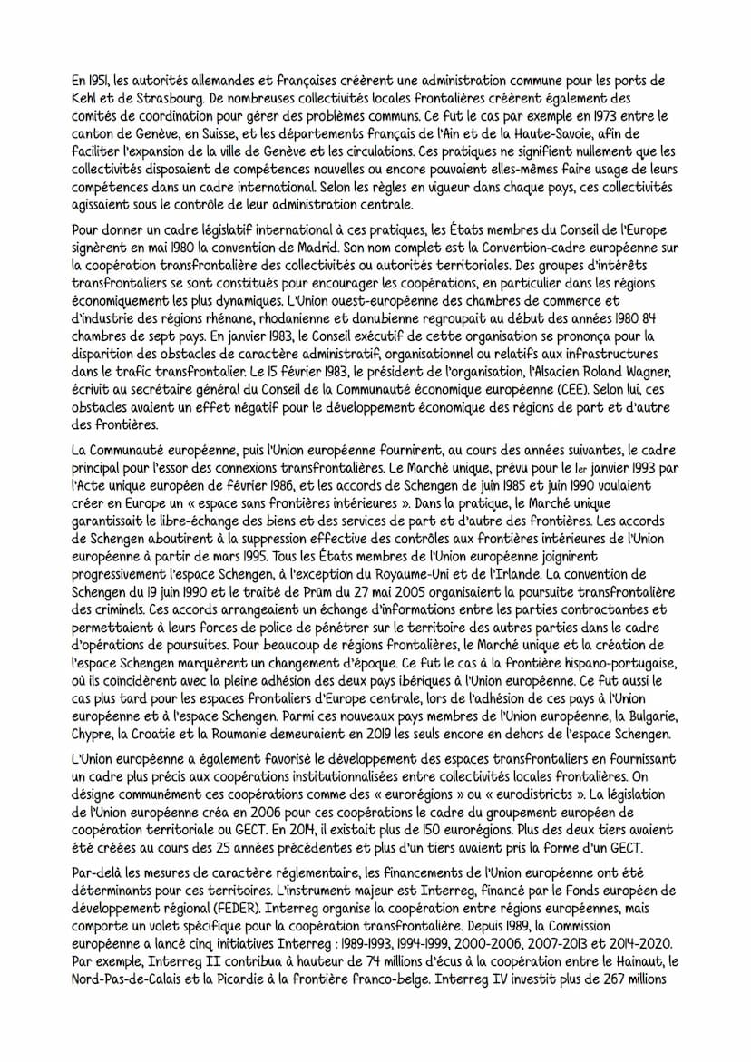 Les espaces frontaliers à l'intérieur de l'Europe ont connu au cours des dernières décennies des
mutations qui ont accentué les connexions d