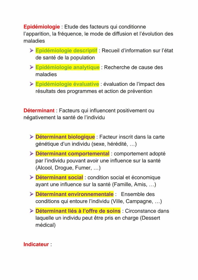 SANITAIRE
Santé selon l'OMS : Etat complet de bien-être physique,
mental et social et qui ne consiste pas seulement à l'absence
de maladie o