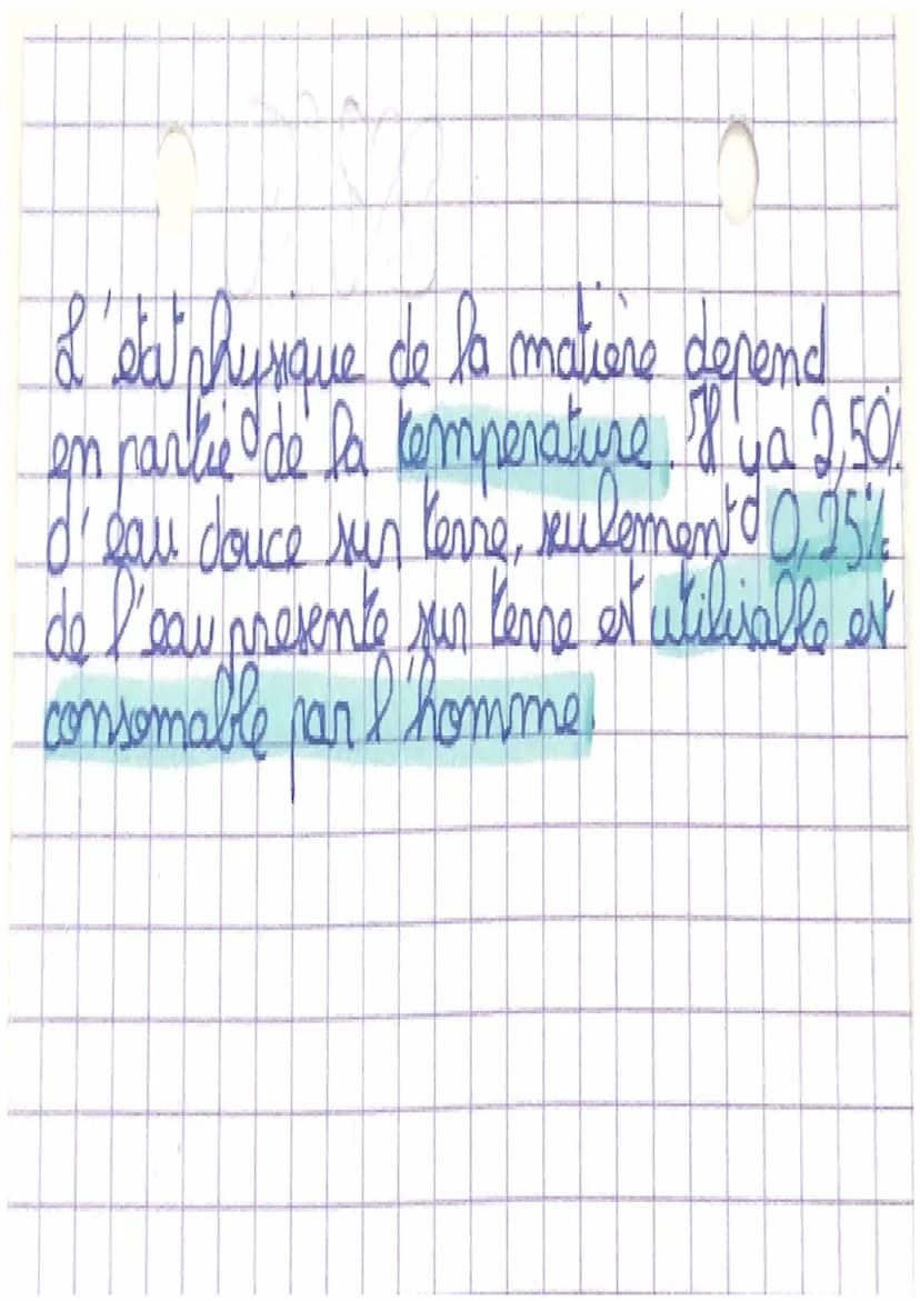 PAYSIQUIS
I. L'eau est présente partout?
L
eau est présente partout autour de nour:
elle et omnipresenta. La plus grande partie
de l'eau sur
