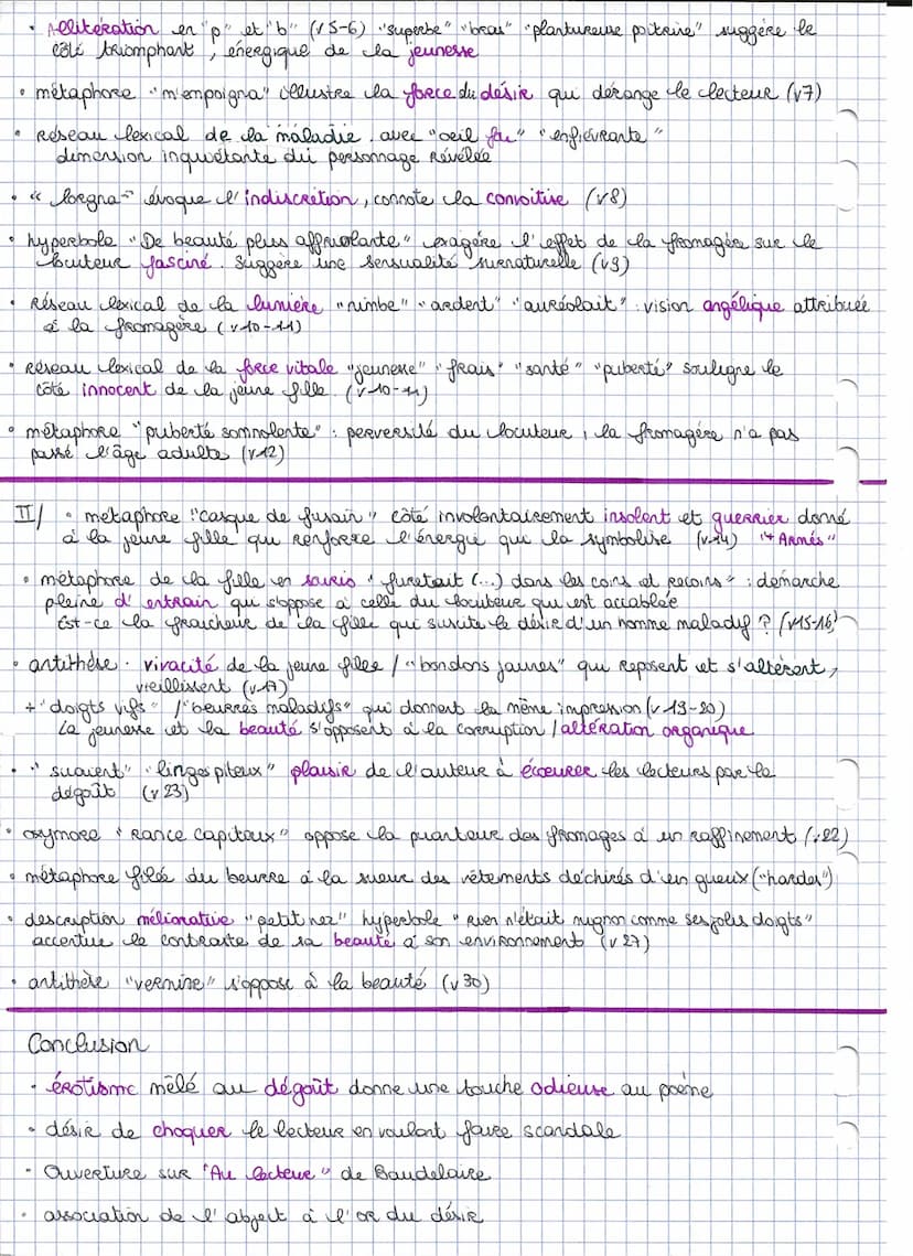 "La belle fromagère", Les NévRoses,
Mouvements
I/ Un Regard inquisiteur et pervers.
(√²4-12)
I/ Sue une beauté immo
IL
introduction
Comment 