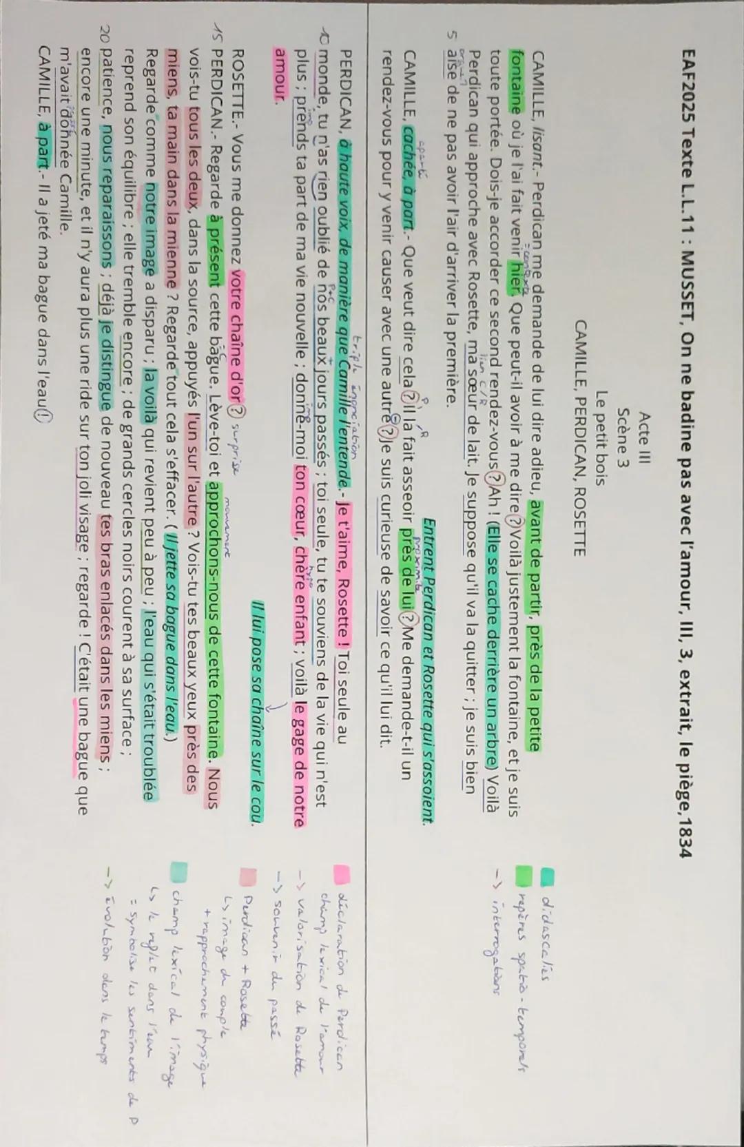 EAF2025 Texte L.L.11: MUSSET, On ne badine pas avec l'amour, III, 3, extrait, le piège, 1834
Acte III
Scène 3
Le petit bois
CAMILLE, PERDICA