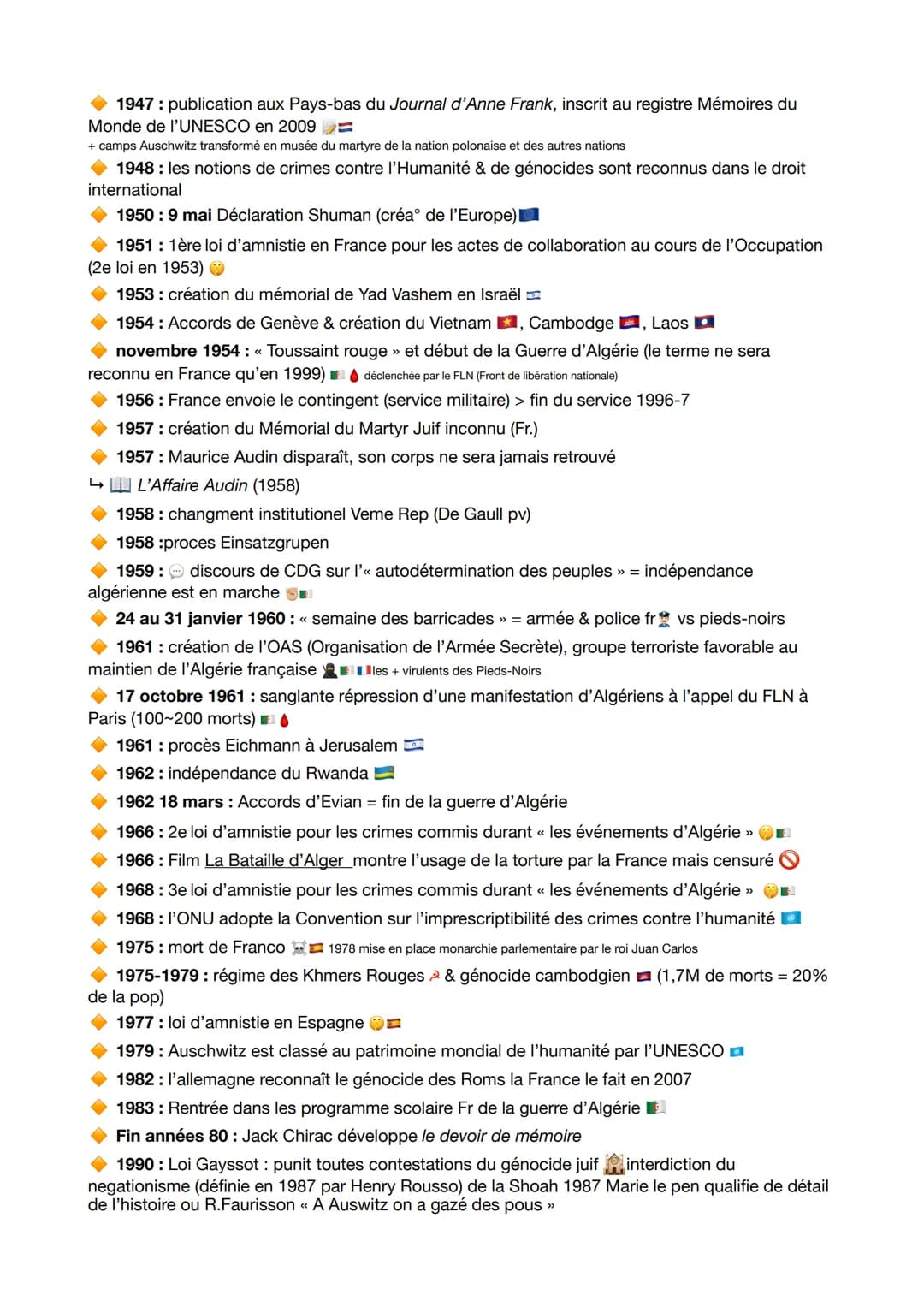 TH3-HISTOIRE & MÉMOIRE
DATES
1830 colonisation algérienne par la France
28 juin 1914: assassinat de l'archiduc François-Ferdinand à Sarajevo